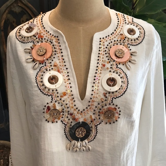 Jendo beaded boho festival tunic top - Picture 3 of 8